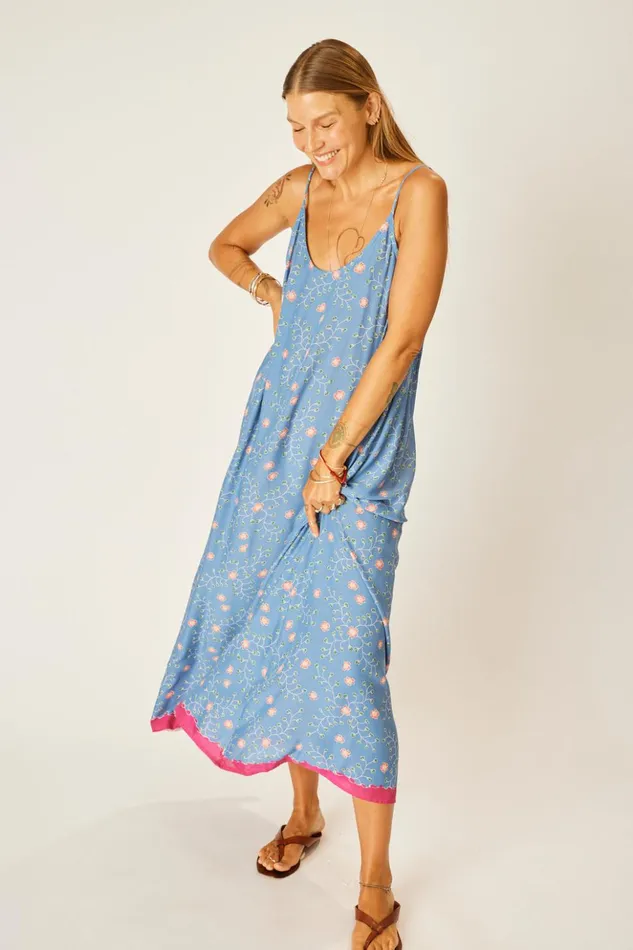 Heather Maxi Pinwheel Denim Women Natalie Martin Dresses
