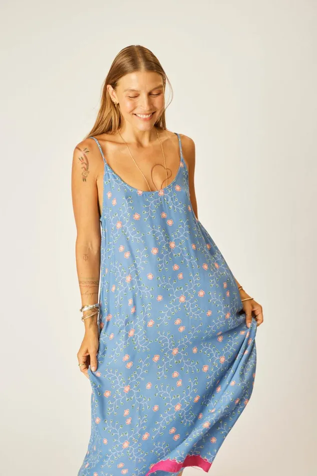 Heather Maxi Pinwheel Denim Women Natalie Martin Dresses