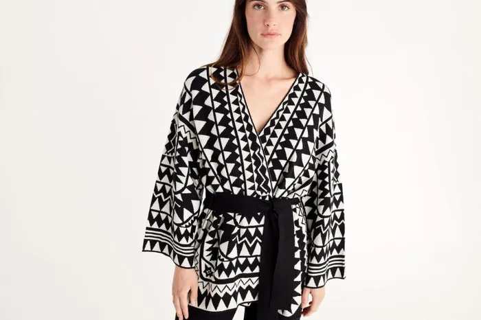 Homewear Womens Eres Constellation Kimono Noirivoire