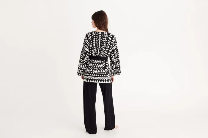 Homewear Womens Eres Constellation Kimono Noirivoire