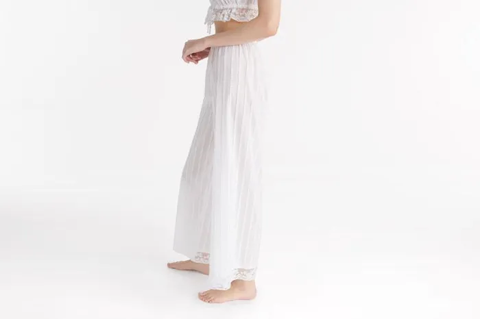 Homewear Womens Eres Coton Large Trousers Blanc