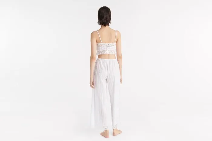 Homewear Womens Eres Coton Large Trousers Blanc