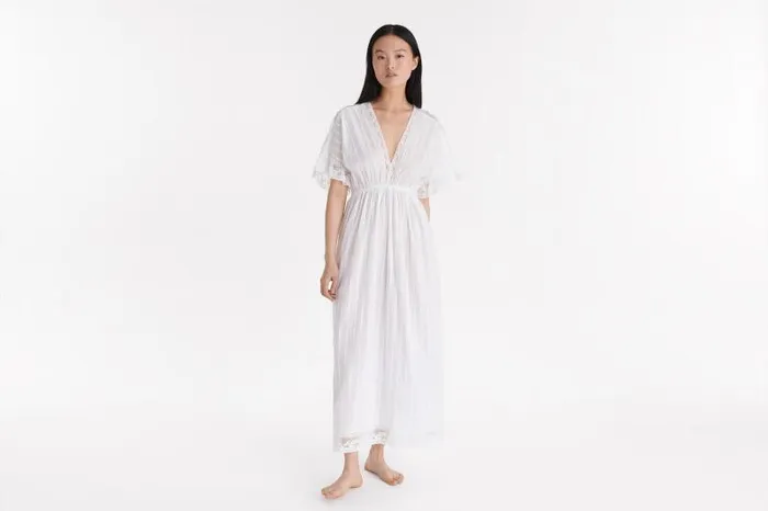 Homewear Womens Eres Douceur Long Dress Blanc