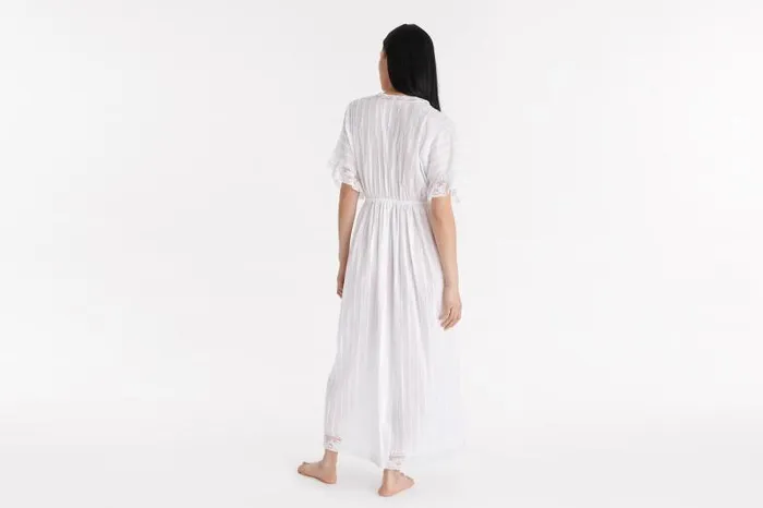 Homewear Womens Eres Douceur Long Dress Blanc