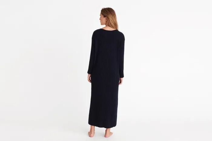 Homewear Womens Eres Flirt Long Dress Nuit Noire