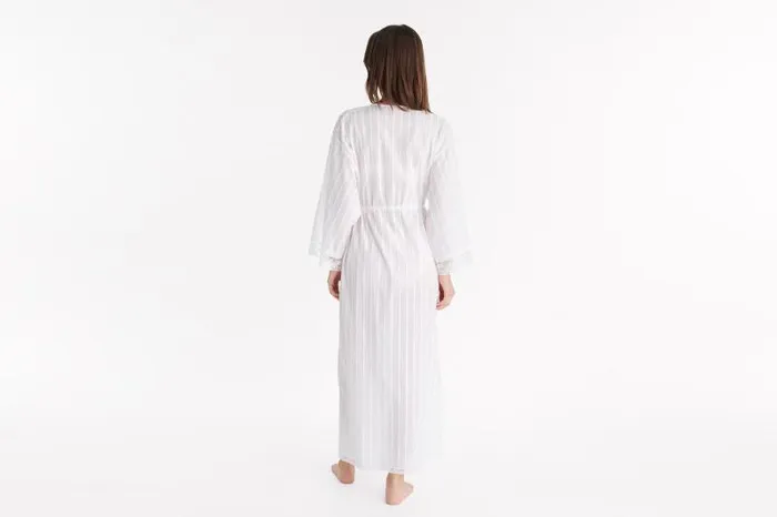 Homewear Womens Eres Lacte Long Robe Blanc