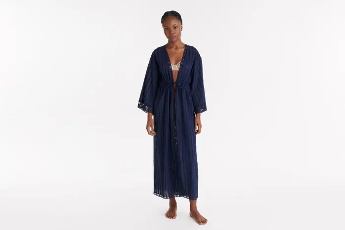 Homewear Womens Eres Lacte Long Robe Ciel De Nuit