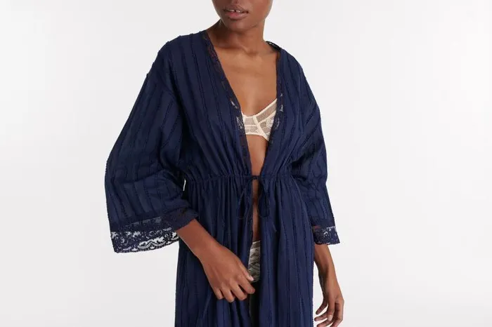 Homewear Womens Eres Lacte Long Robe Ciel De Nuit