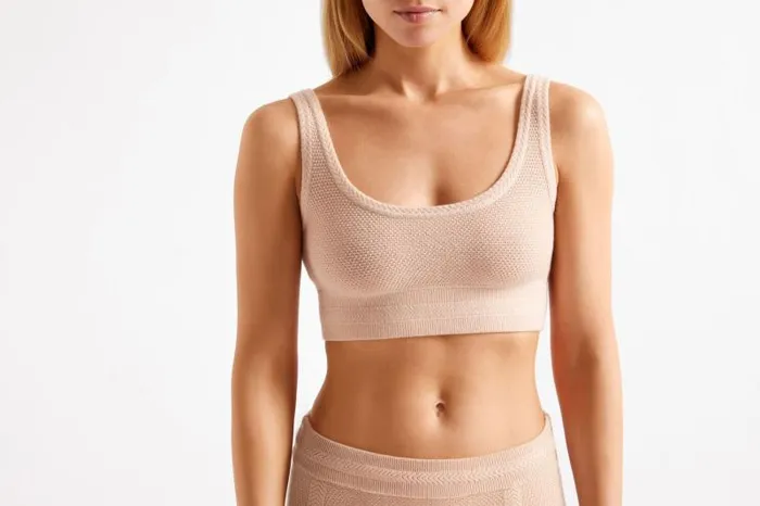 Homewear Womens Eres Ombrage Crop Top Bra Calcaire