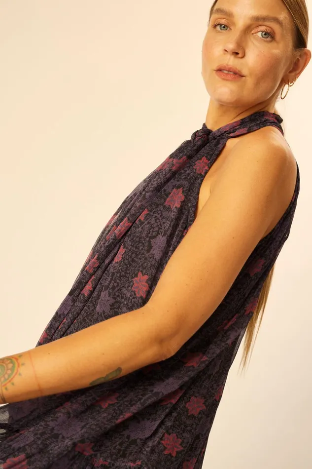 Indiana Maxi Snowflake Aubergine Women Natalie Martin Dresses