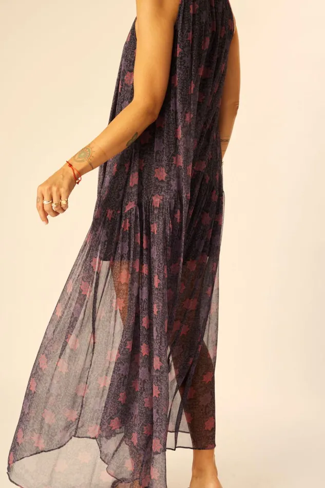 Indiana Maxi Snowflake Aubergine Women Natalie Martin Dresses