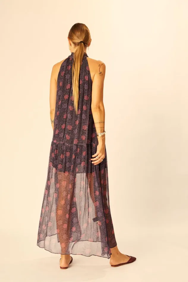 Indiana Maxi Snowflake Aubergine Women Natalie Martin Dresses