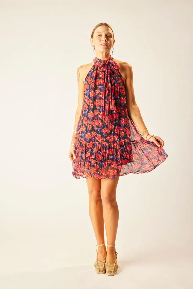 Indiana Mini Chiffon Watercolor Onyx Women Natalie Martin Dresses