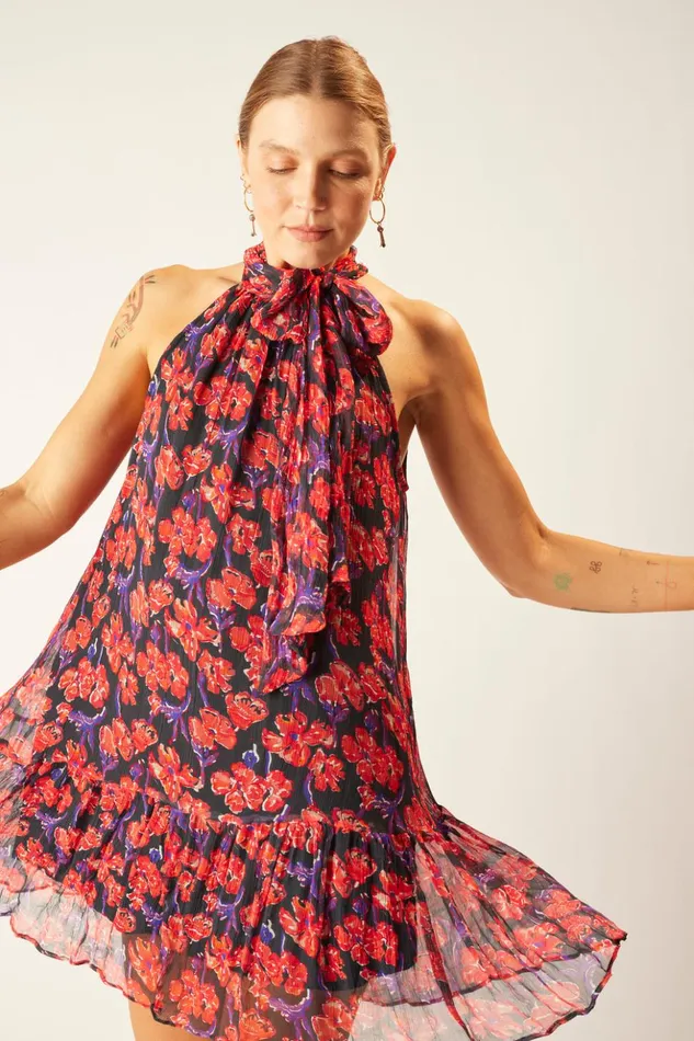 Indiana Mini Chiffon Watercolor Onyx Women Natalie Martin Dresses