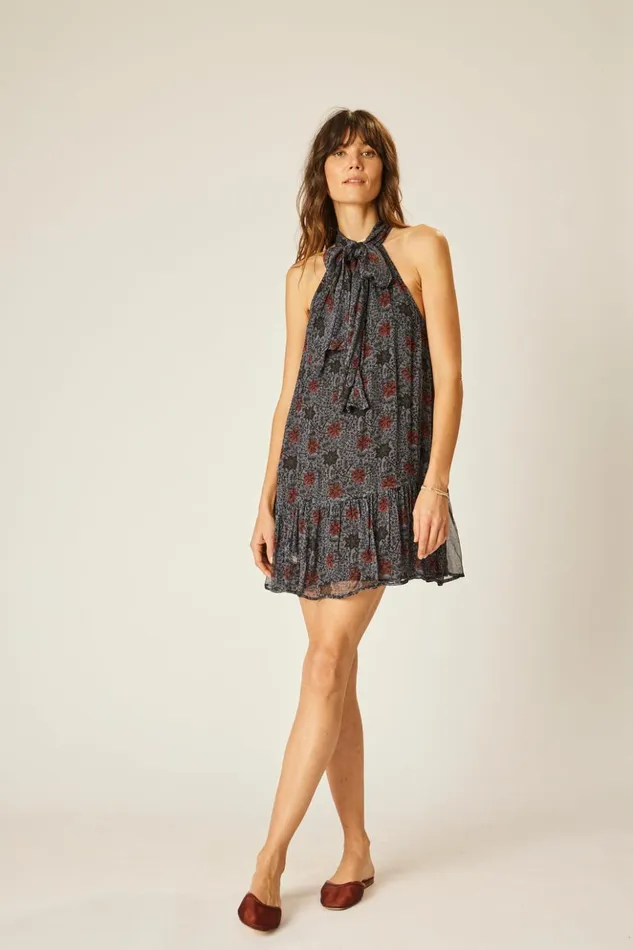 Indiana Mini Snowflake Steel Blue Women Natalie Martin Dresses