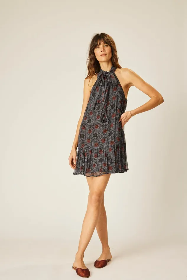Indiana Mini Snowflake Steel Blue Women Natalie Martin Dresses