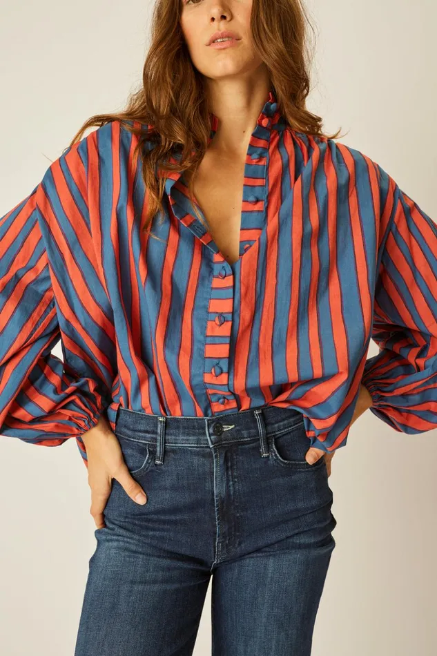 Iris Top Batik Stripe Lavender Women Natalie Martin Tops