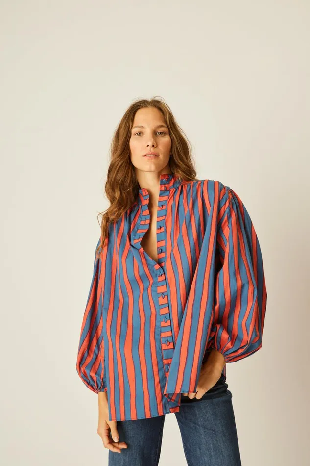 Iris Top Batik Stripe Lavender Women Natalie Martin Tops