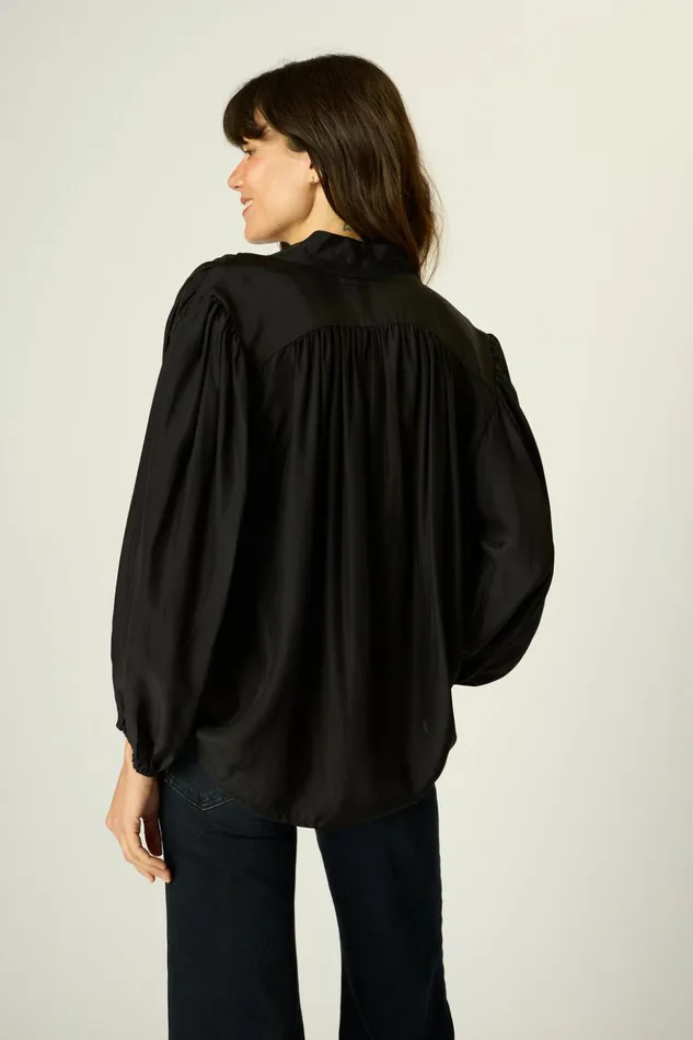 Iris Top Black Silk Women Natalie Martin Tops