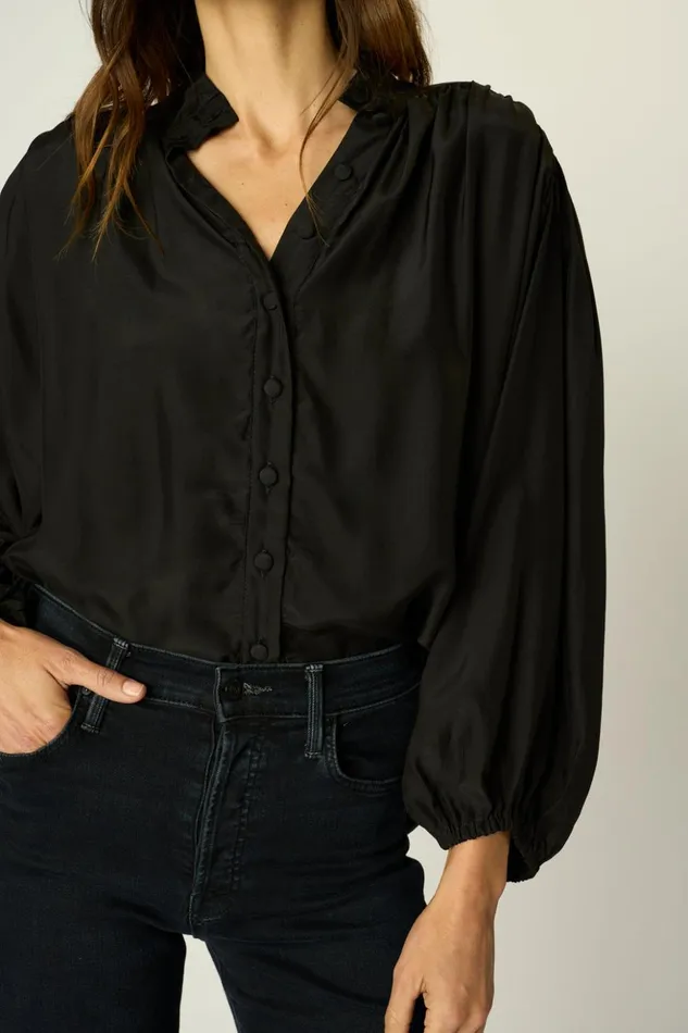 Iris Top Black Silk Women Natalie Martin Tops