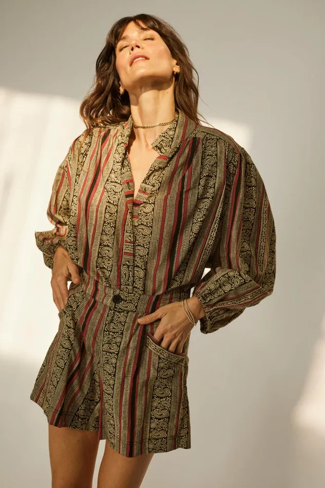 Iris Top Paisley Stripe Black Women Natalie Martin Tops Iris Top Paisley Stripe Black Women Natalie Martin Tops