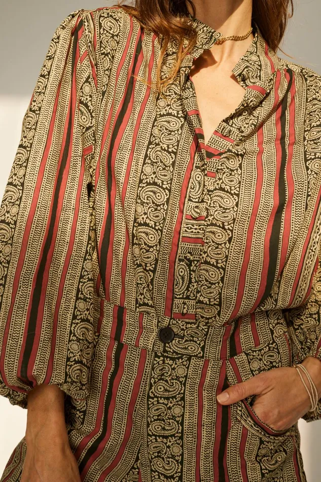 Iris Top Paisley Stripe Black Women Natalie Martin Tops Iris Top Paisley Stripe Black Women Natalie Martin Tops