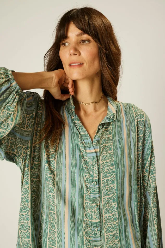 Iris Top Paisley Stripe Pool Women Natalie Martin Tops
