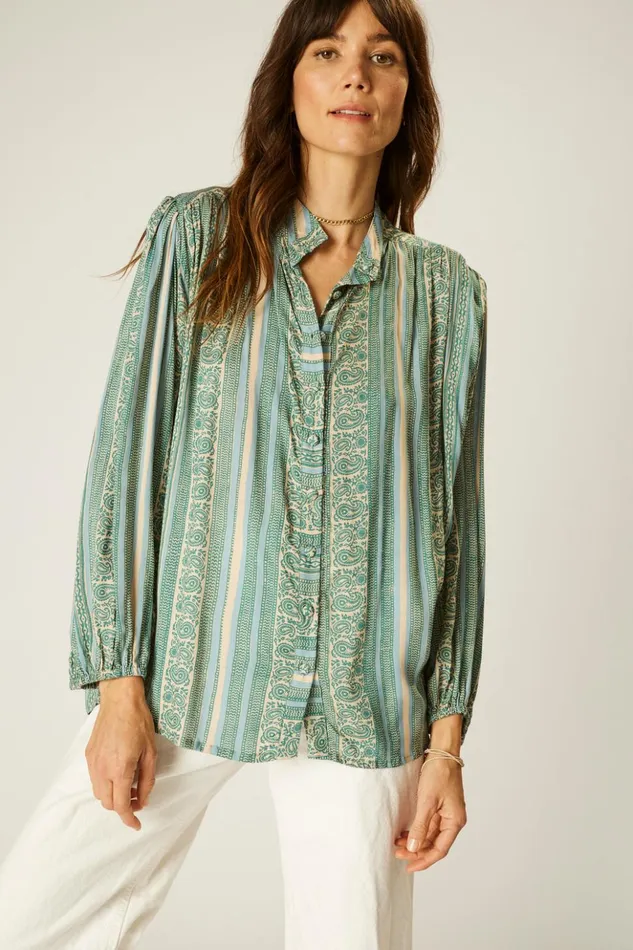 Iris Top Paisley Stripe Pool Women Natalie Martin Tops