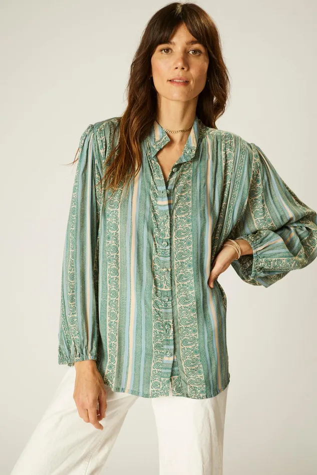 Iris Top Paisley Stripe Pool Women Natalie Martin Tops