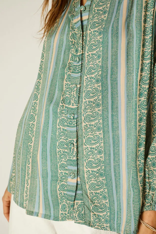 Iris Top Paisley Stripe Pool Women Natalie Martin Tops