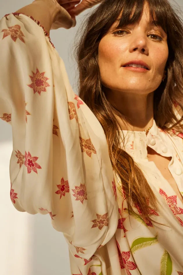 Iris Top Starflower Cream Women Natalie Martin Tops