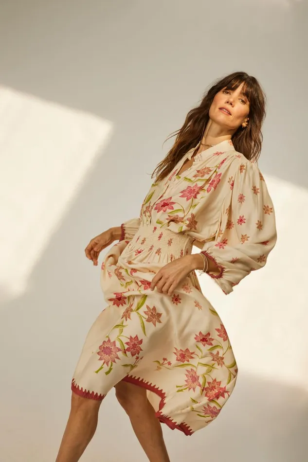 Iris Top Starflower Cream Women Natalie Martin Tops