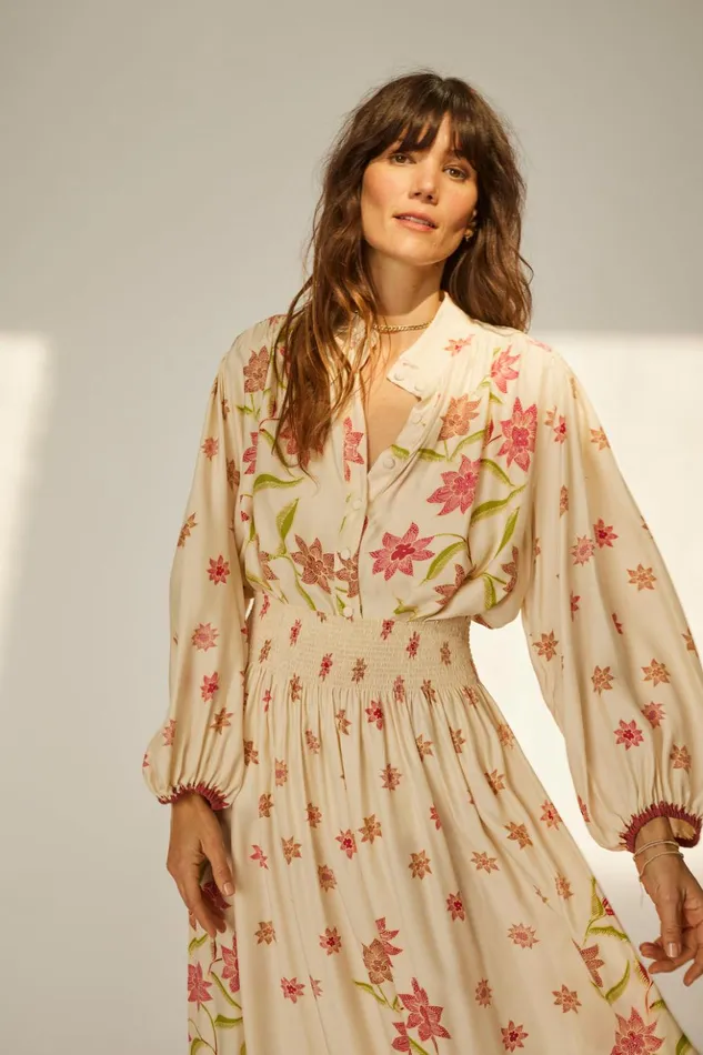 Iris Top Starflower Cream Women Natalie Martin Tops