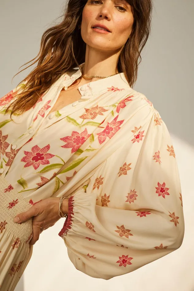 Iris Top Starflower Cream Women Natalie Martin Tops