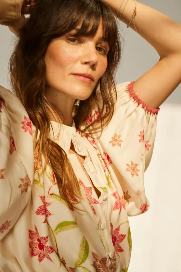 Iris Top Starflower Cream Women Natalie Martin Tops