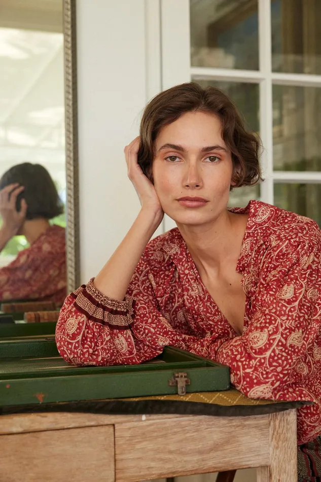 Iris Top Water Lily Terracotta Women Natalie Martin Tops