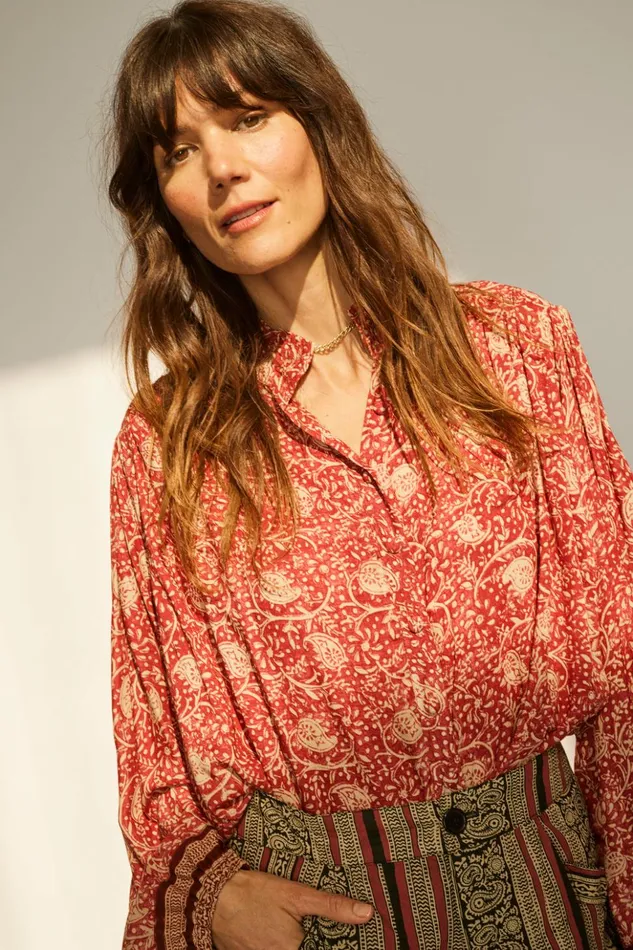 Iris Top Water Lily Terracotta Women Natalie Martin Tops