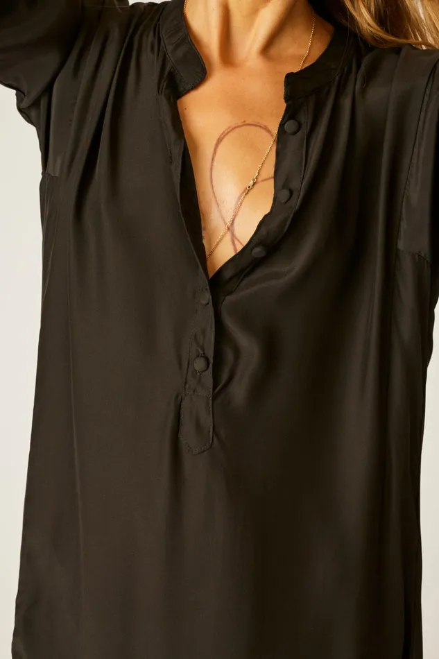 Isobel Dress Black Silk Women Natalie Martin Coverups