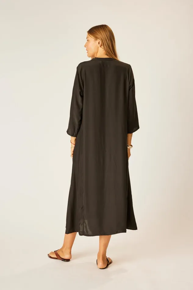 Isobel Dress Black Silk Women Natalie Martin Coverups