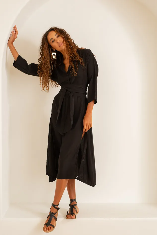 Isobel Dress Black Silk Women Natalie Martin Dresses