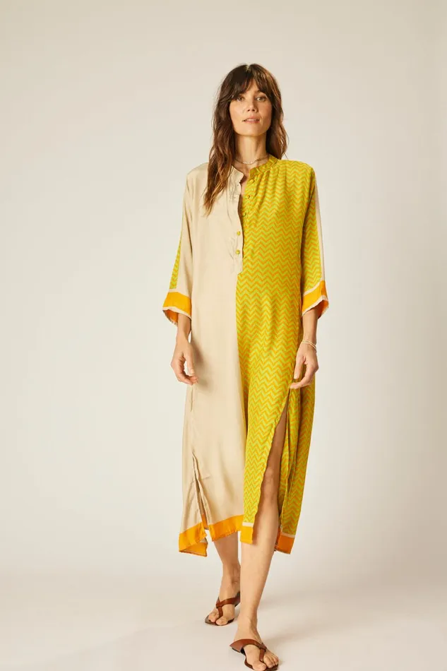 Isobel Dress Block Zigzag Tangerine Women Natalie Martin Dresses