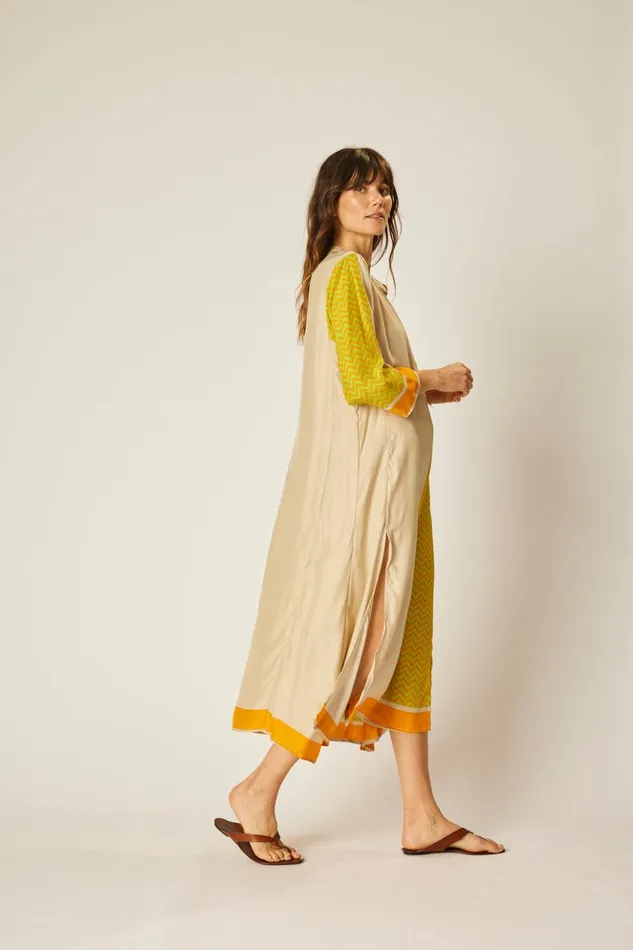 Isobel Dress Block Zigzag Tangerine Women Natalie Martin Dresses