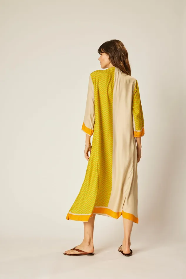 Isobel Dress Block Zigzag Tangerine Women Natalie Martin Dresses