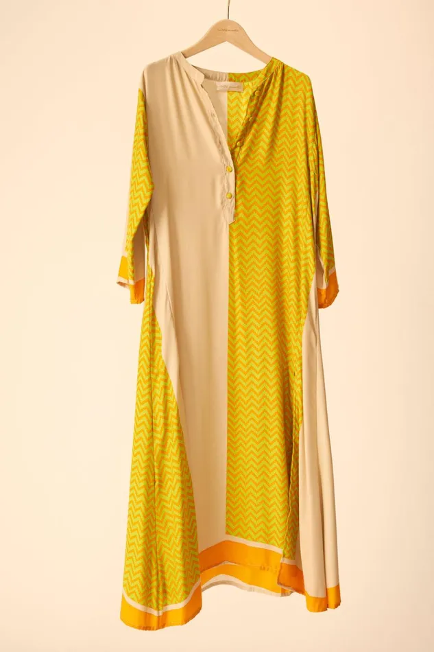 Isobel Dress Block Zigzag Tangerine Women Natalie Martin Dresses