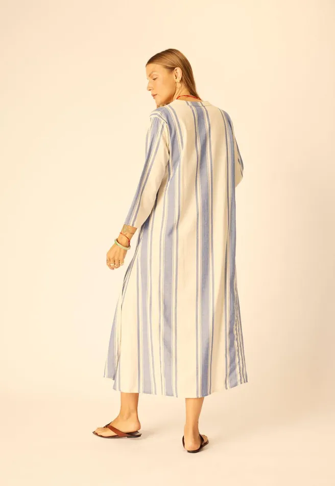 Isobel Dress French Stripe Blue Women Natalie Martin Coverups
