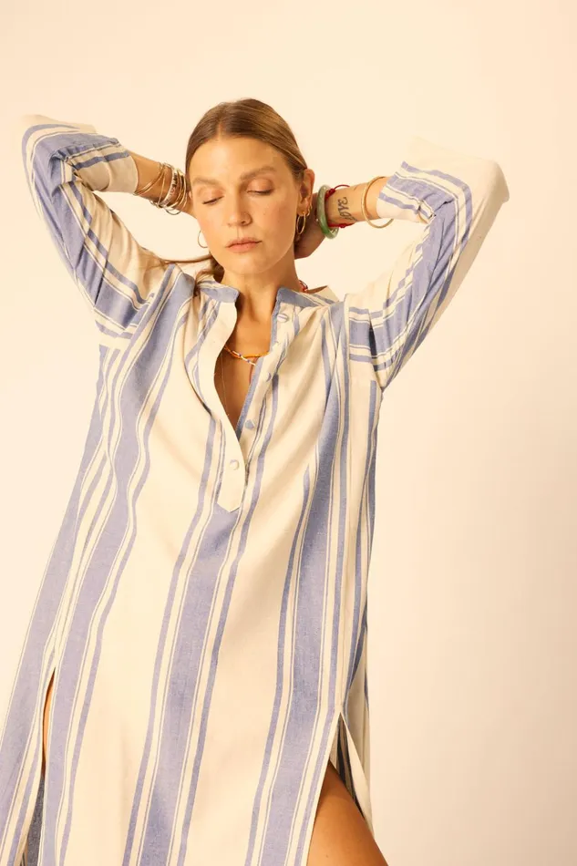 Isobel Dress French Stripe Blue Women Natalie Martin Dresses