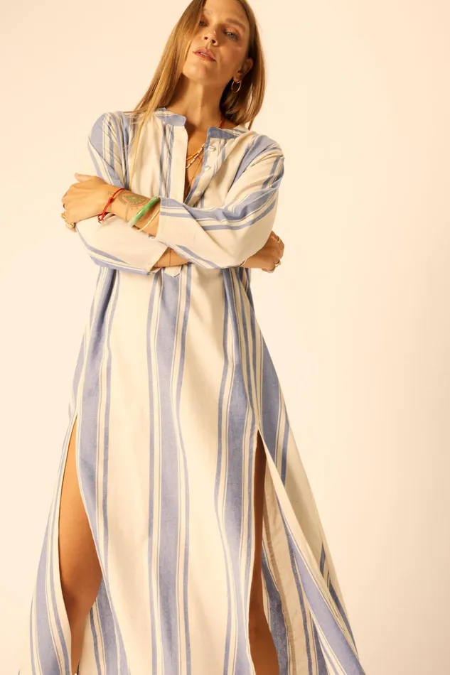 Isobel Dress French Stripe Blue Women Natalie Martin Dresses
