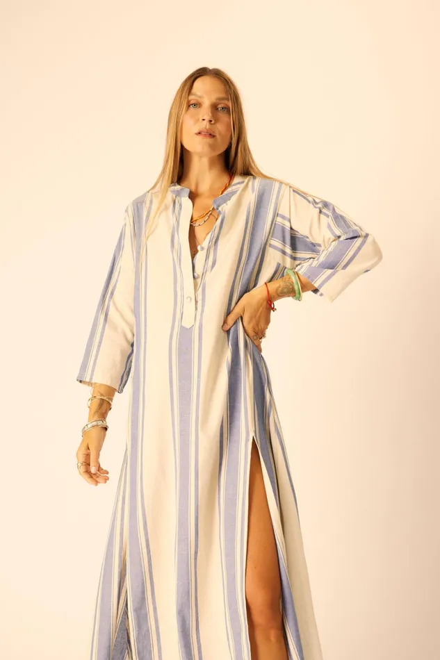 Isobel Dress French Stripe Blue Women Natalie Martin Dresses