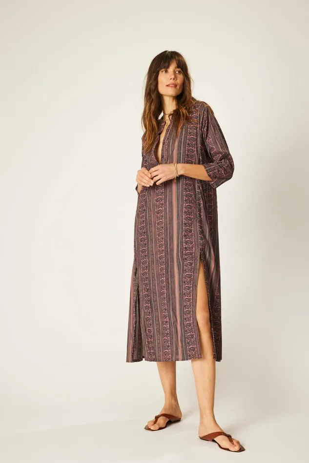 Isobel Dress Paisley Stripe Heather Women Natalie Martin Coverups