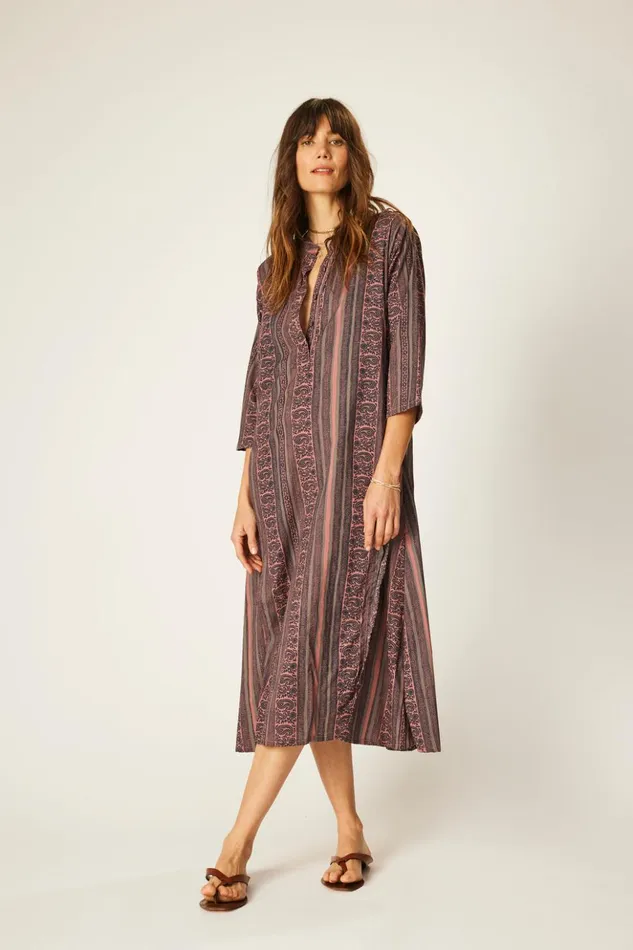 Isobel Dress Paisley Stripe Heather Women Natalie Martin Coverups